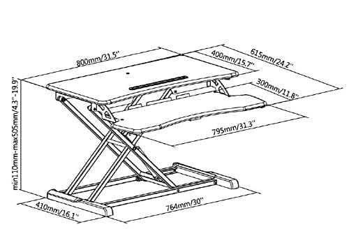 Ergonomic Desk Top Sit-Stand Workstation