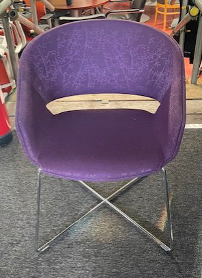 Connnection Purple Tub Chairs with Crome Frame