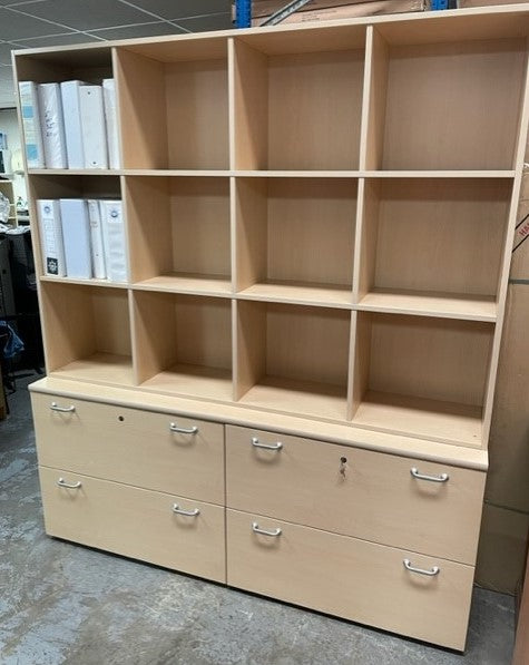 Maple 12 Draw Pigeon Hole with 4 Draw Filing