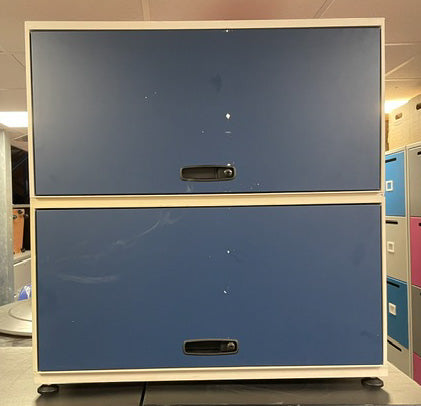 Vitra Double 2 Door Up & Over Storage Unit With Blue Doors