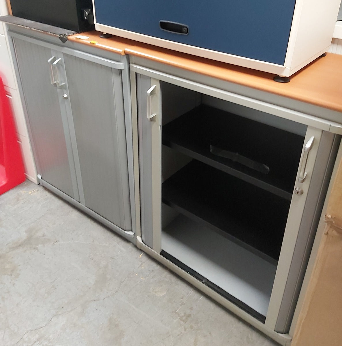 Tambour Storage Unit with Beech Top