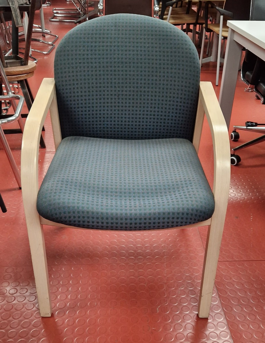 Green Pattern Maple Wooden Meeting Room Chair with Arms