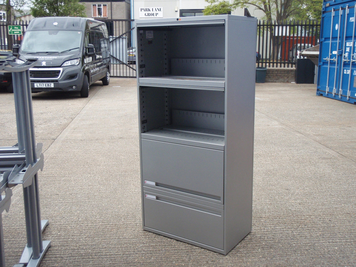 Silver 4 Drawer Up and Over Filing Cabinet