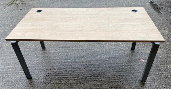 Oak Square Bench Style Leg Desk