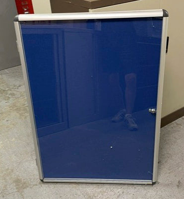 Glazed Ali Frame & Dark Blue Singe Door Notice Board 1000 x 720