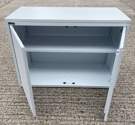 Silverline Desk High Metal White Cupboard