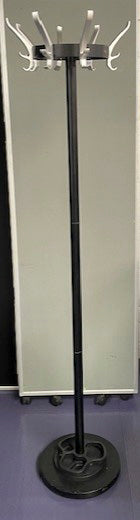 Black & Silver Hooks Black Base Coat Stand