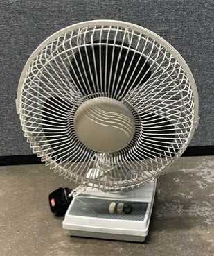 White & Dark Grey Small Desk Top Fan