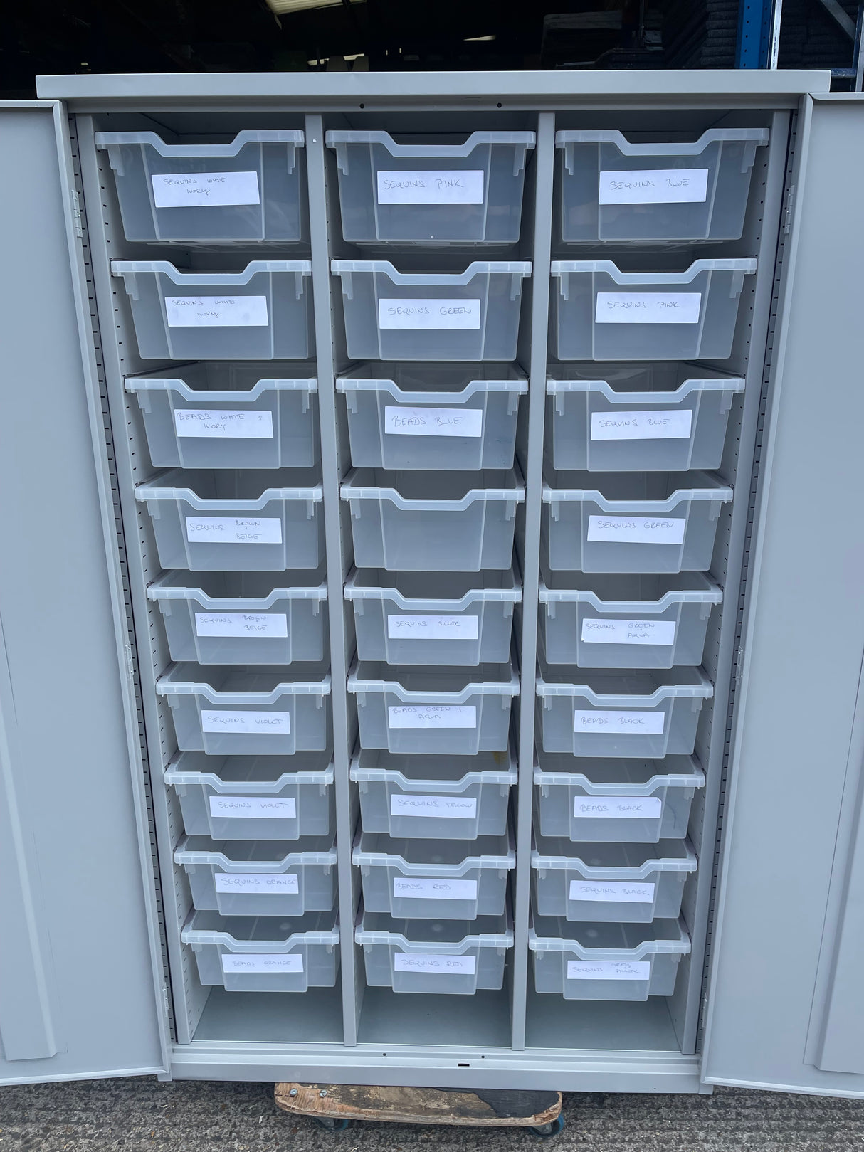 Tall Heavy Duty Metal Storage Unit with Plastic Drawer Containers