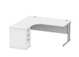 TC Crescent Cantilever Workstation + Desk High Pedestal