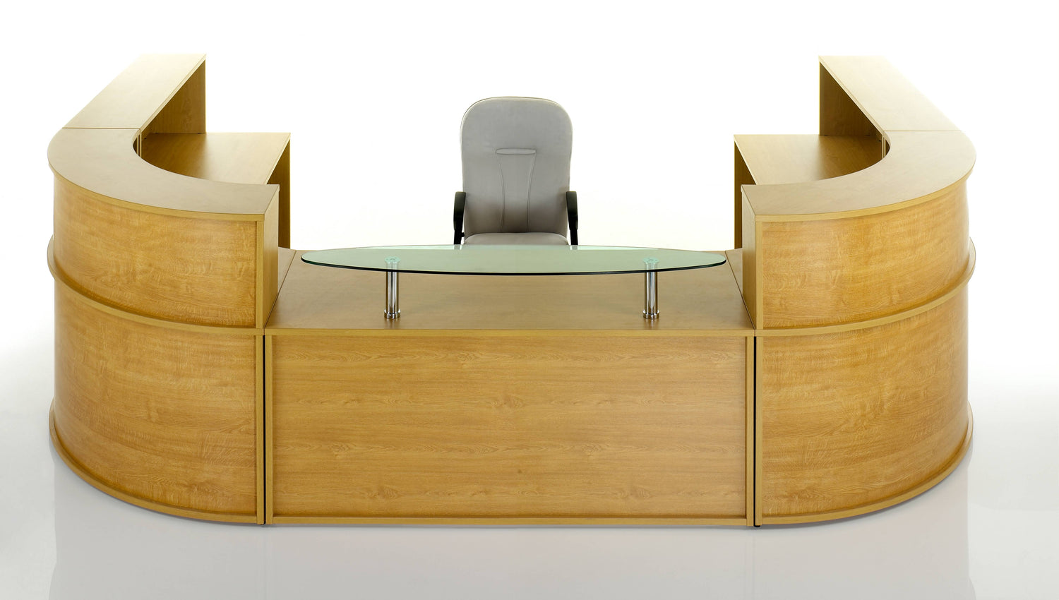 Straight Reception Unit with Glass Shelf