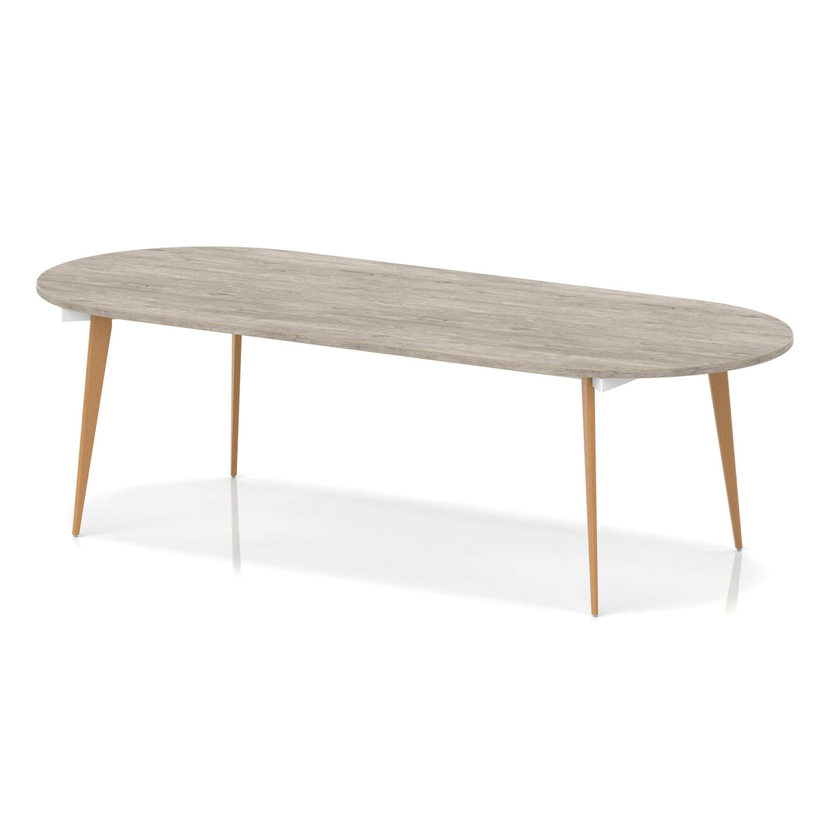 Oval Meeting Table with Wooden Legs