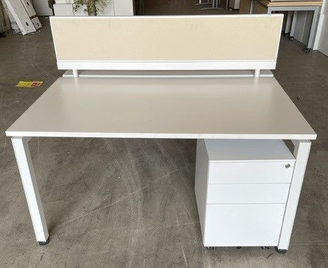 Bench Desks + Mobile Pedestal