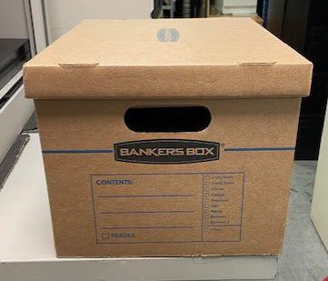 Brown & Blue Bankers Boxes