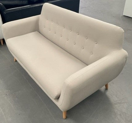 Button Back Beige Sofa