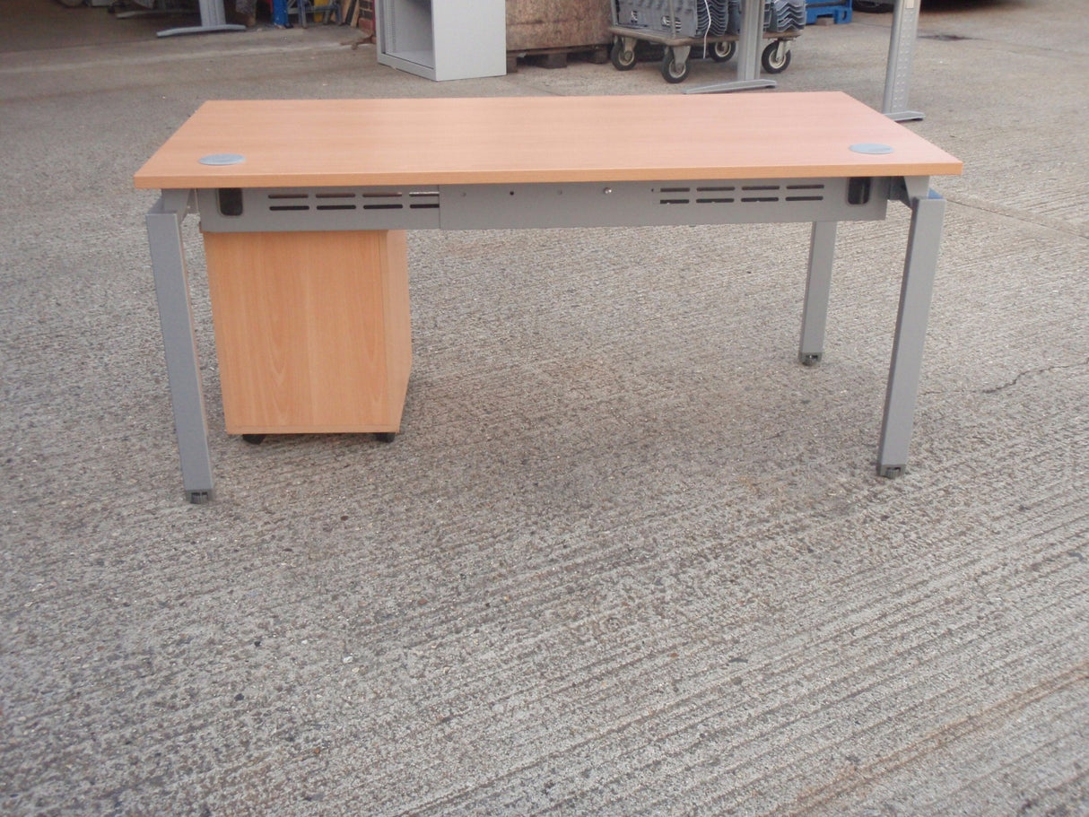 New Bench Desk With Second-Hand Mobile Pedestal