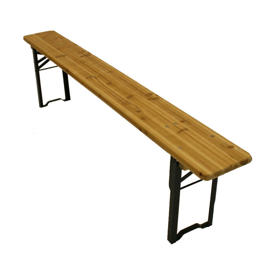 Wooden Trestle Bench with Green Frame