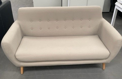 Button Back Beige Sofa
