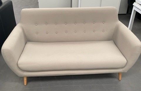 Biege Button Back 2-3 Seater Sofa