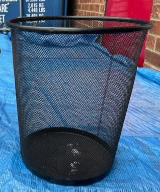 Black Metal Mesh Waste Bin