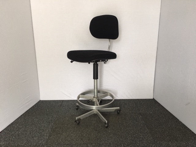 Fritz Hansen Black Upholstered Old Style Draughtsman Chair