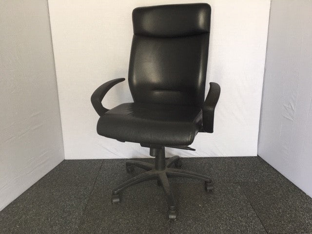 Black Leather High Back Office Chair