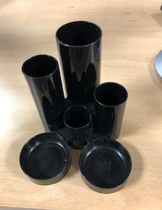 Black Tubed Plastic Pen Pots