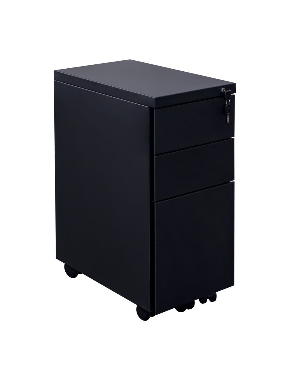 Three Drawer Metal Slimline Pedestal