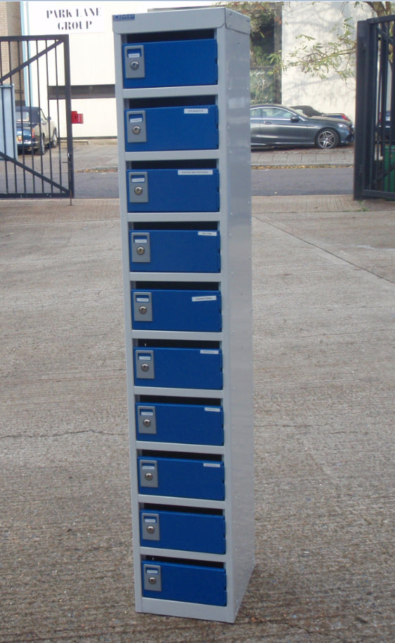 Blue - Grey 10 Door Post Security Locker