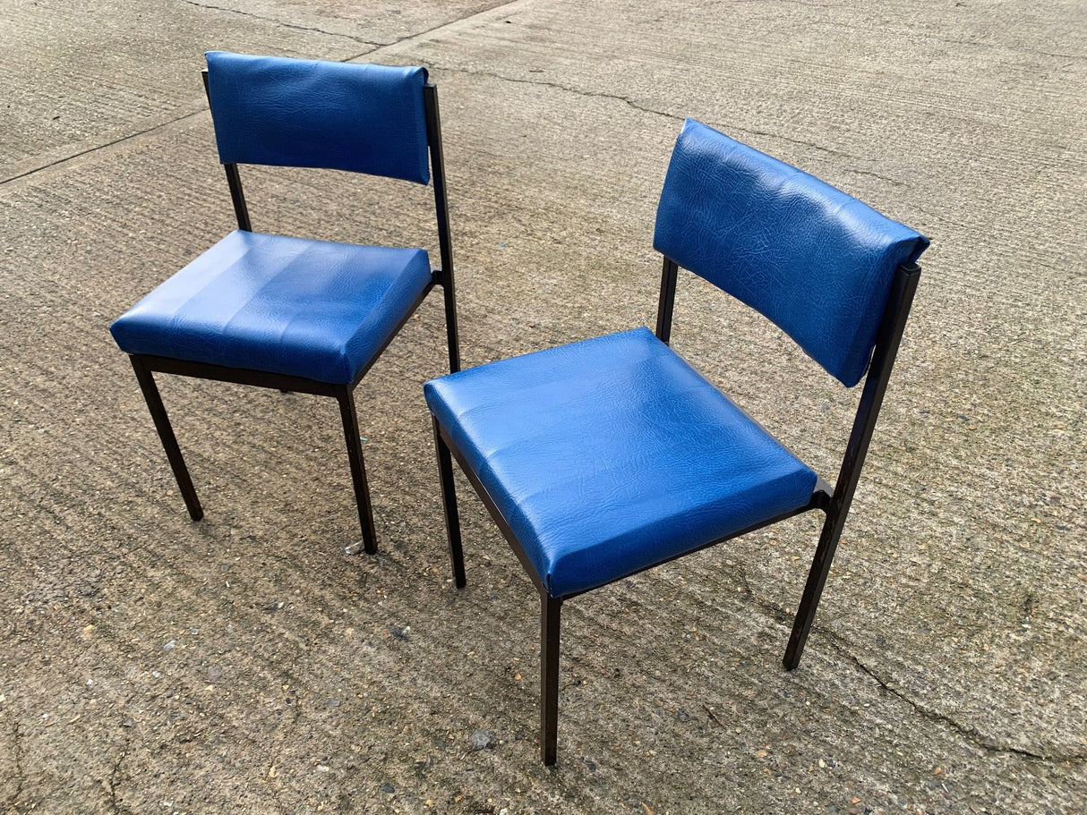 Blue Padded Stacking Chair