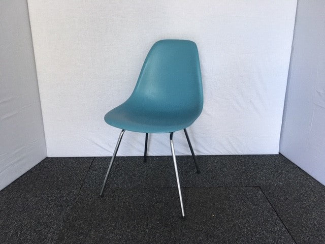 Vitra DSX Light Blue and Chrome Chairs