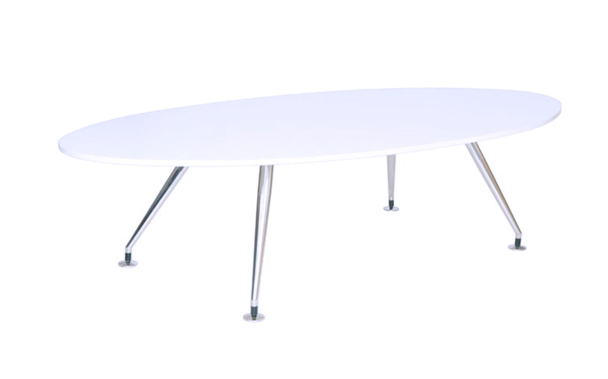 Oval Boardroom Table 2400Wx1200D White