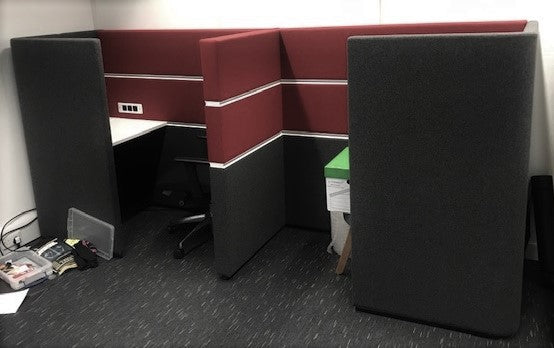 Designer Burgundy & Black  Double Booth with Table