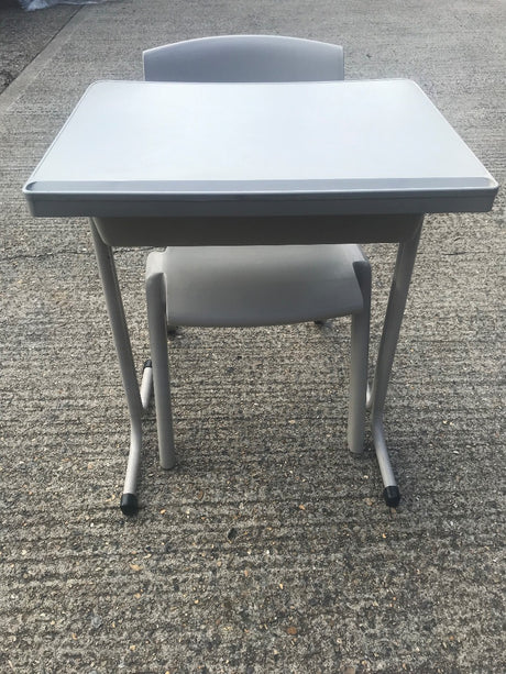 Grey School Desk & Chair