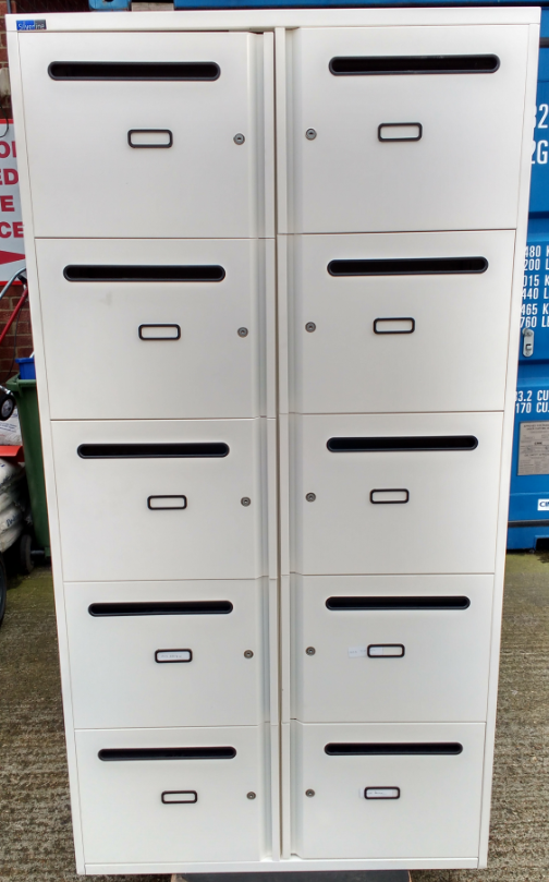 Light Grey 10 Door Post Cabinet