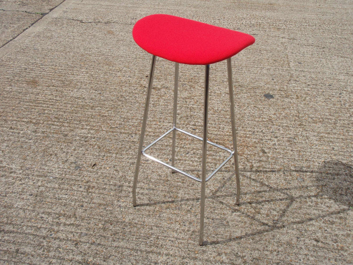 Chrome Base Upholstered Top Bar Stool