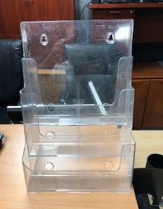 Clear Plastic 3 Tier Leaflet Holder