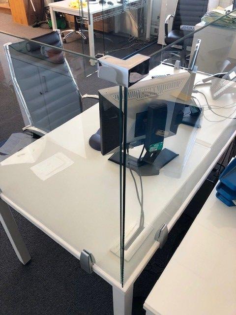 Glass Desk Top Virus Screens