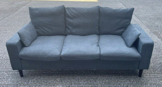 Grey 3 Seater Sofa Wooden Legs