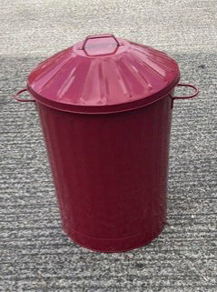 Red Metal Waste Bin