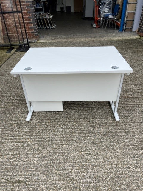 Rectangular Desk with Mobile Pedestal White