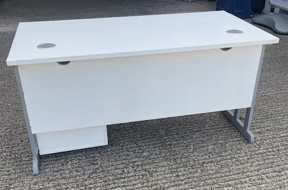 Straight Desk 1400x700mm + Pedestal White