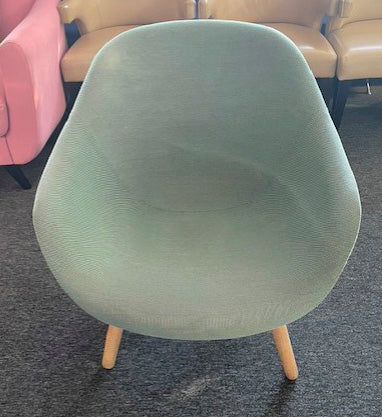 Green Patterned Curved Tub Chair