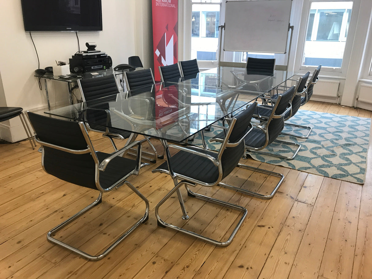 Glass Boardroom Table Ali Base 3210 x 1200