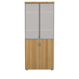 Crown High Storage Cabinet With Glass Doors