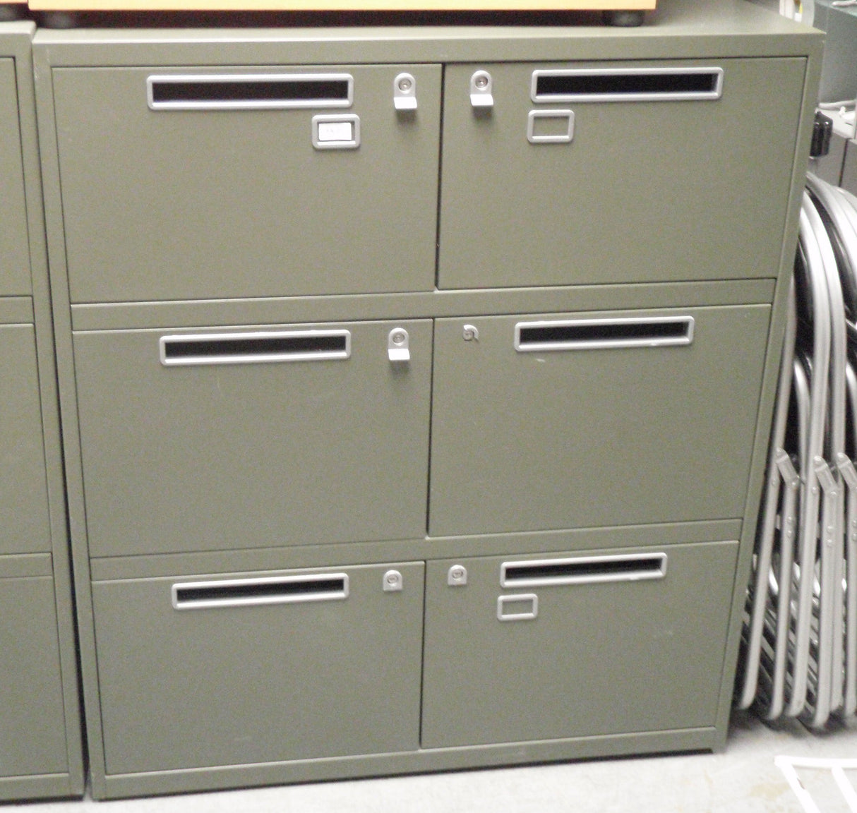 Green 6 Door Post Cabinets