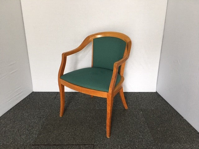 Green & Wooden Visitor Chair
