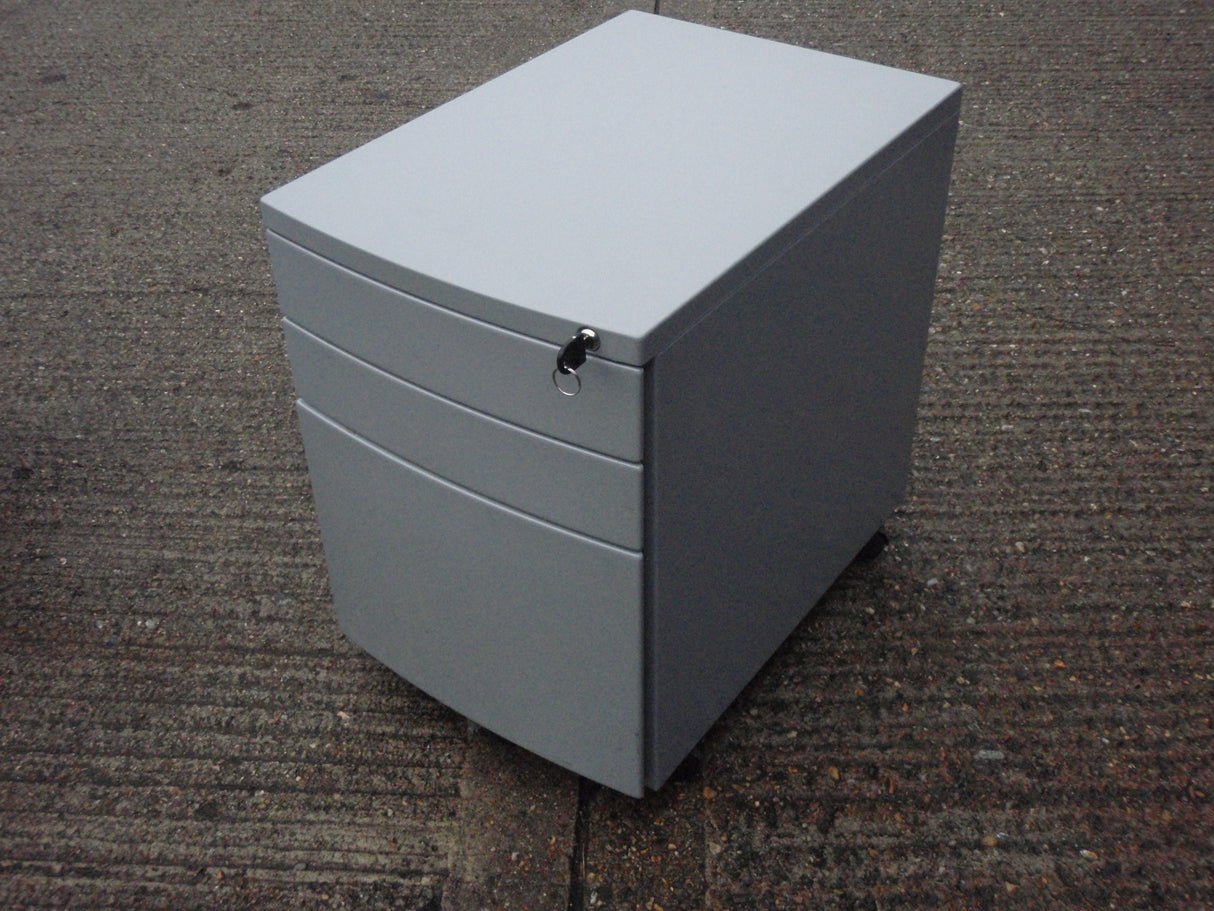 Grey Bow Fronted Mobile Pedestal