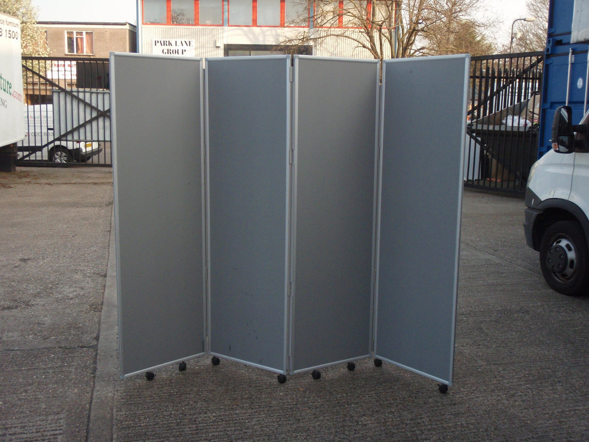 Grey Office 4 Fold Screen