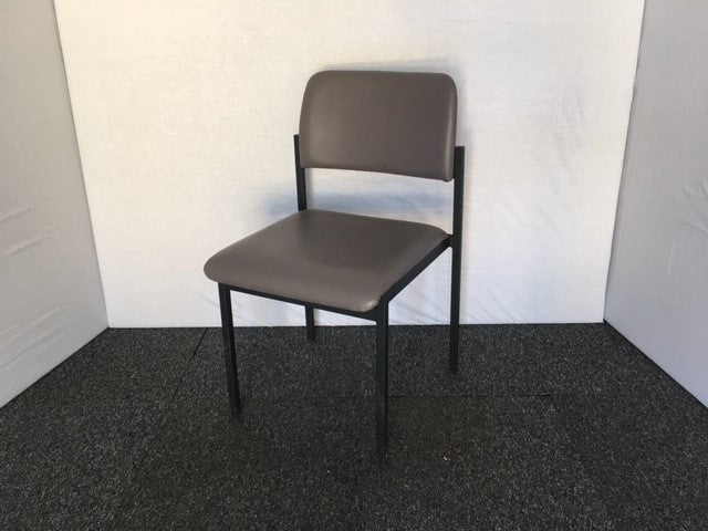 Grey & Black Frame Vinyl Stacking Chair